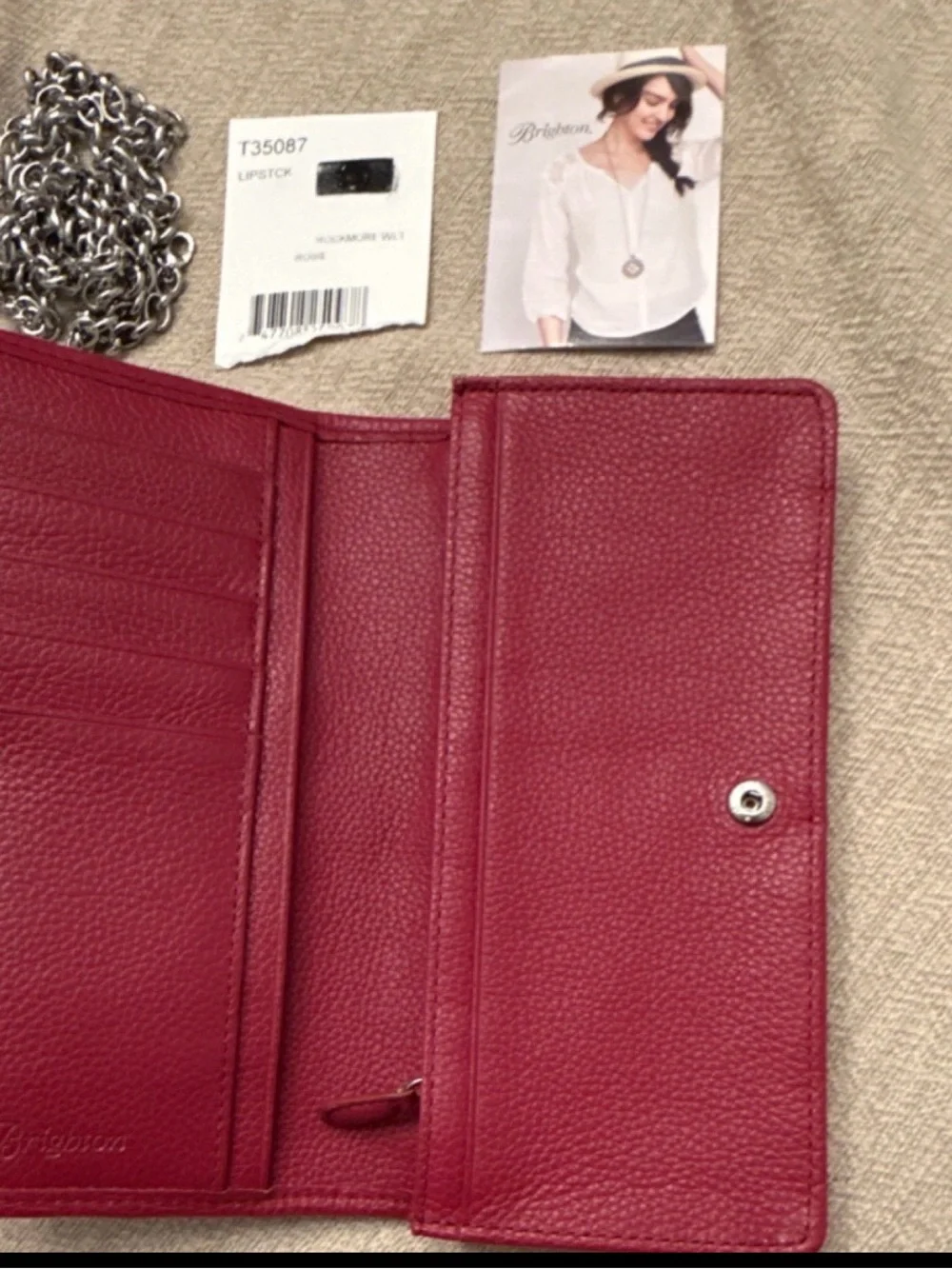Brighton ROSIE ROCKMORE Pebbled Leather Crossbody / Wallet in Lipstick Red, NWT